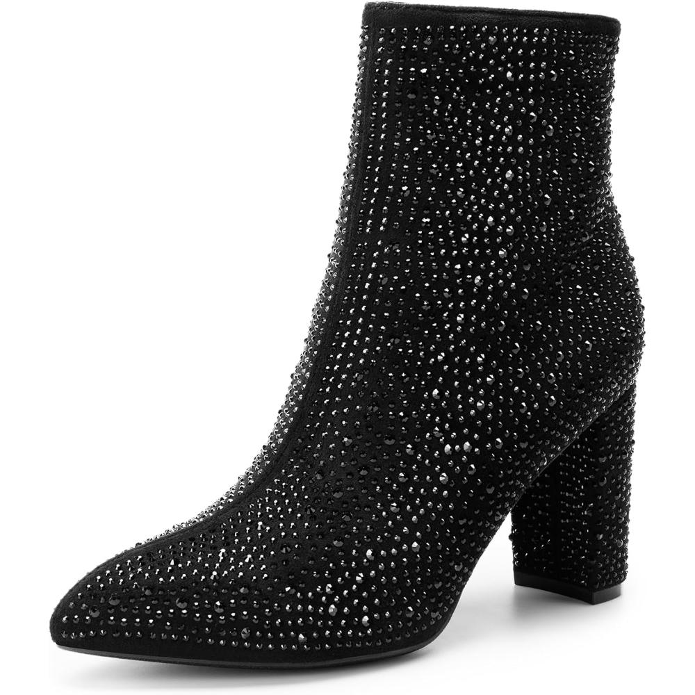 Chunky Boots With Rhinestone Detailing