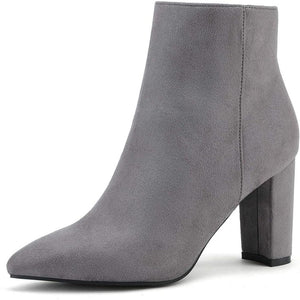 Block Heeled Pointed Pattern Boots