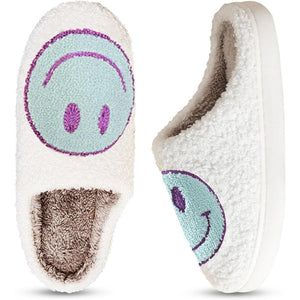 Smile Plush Cozy Slip On Slippers