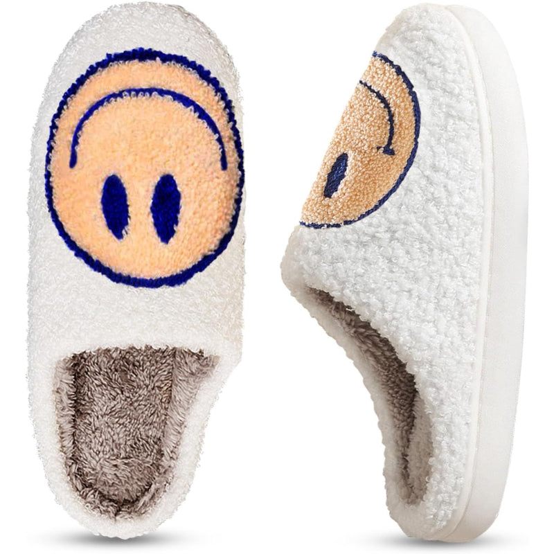 Smile Plush Cozy Slip On Slippers