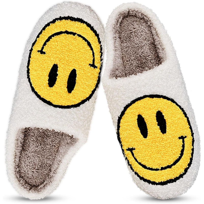 Smile Plush Cozy Slip On Slippers