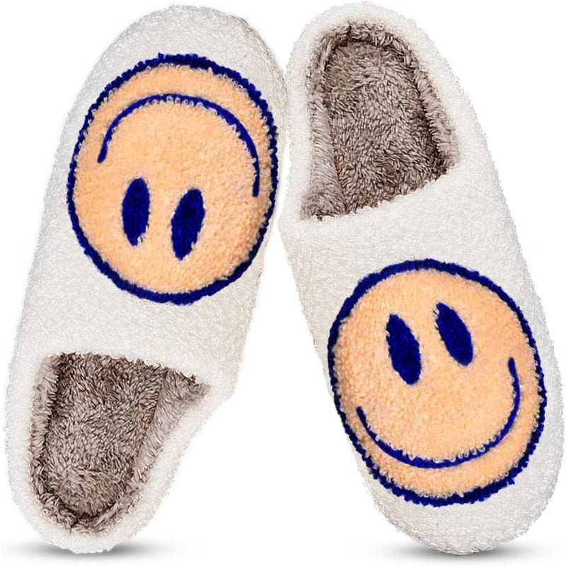 Smile Plush Cozy Slip On Slippers