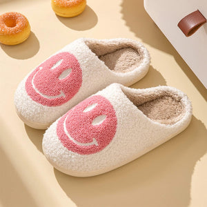 Smile Plush Cozy Slip On Slippers