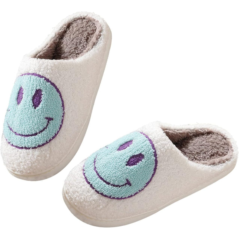 Smile Plush Cozy Slip On Slippers