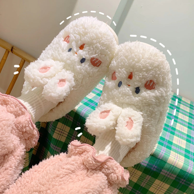 Animal Faces Fluffy Slippers