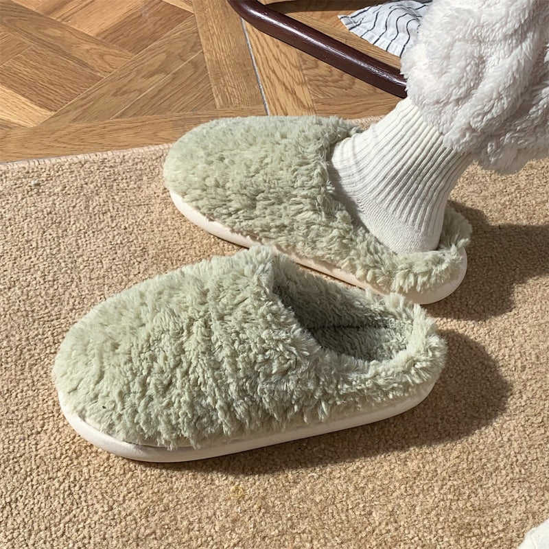 Animal's Face Fluffy Slippers For Home